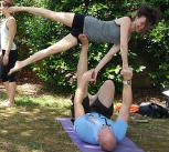 People doing yoga together outdoors in Richmond USA in 2015
