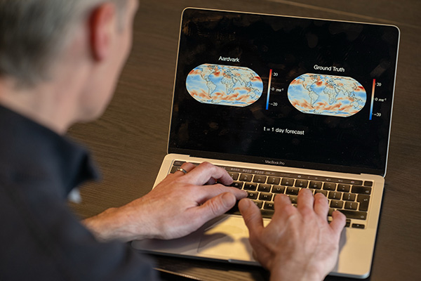 Professor Richard Turner using Aardvark Weather.