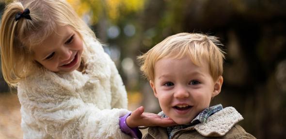 Young boy and girl