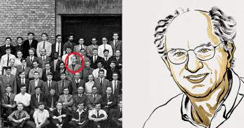 John Clarke as a PhD student, and illustration of John Clarke
