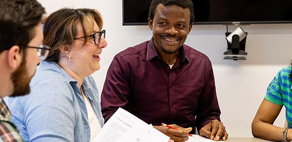 Students talking about applying to study at Cambridge.