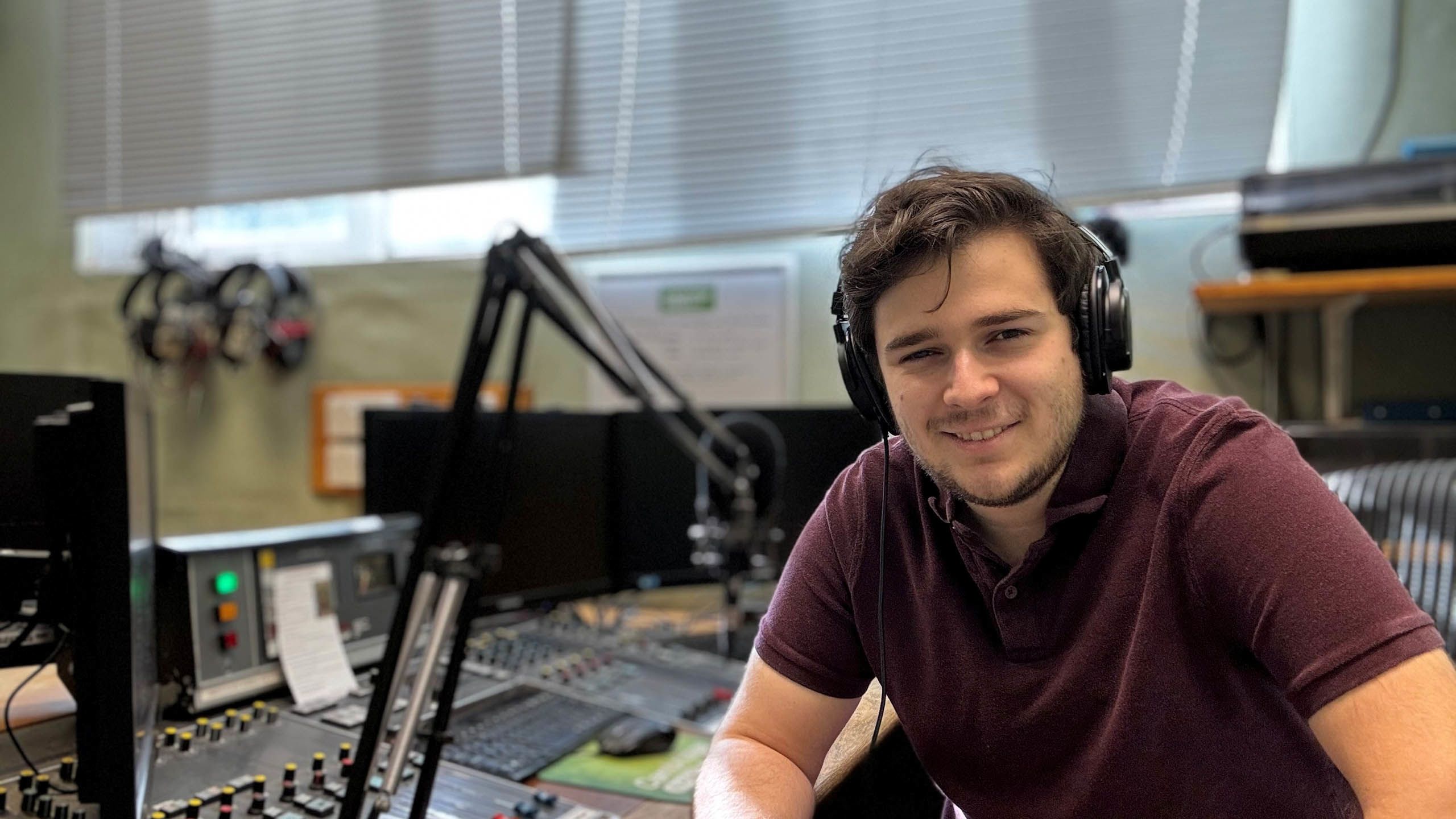 Stefan at the radio sound desk